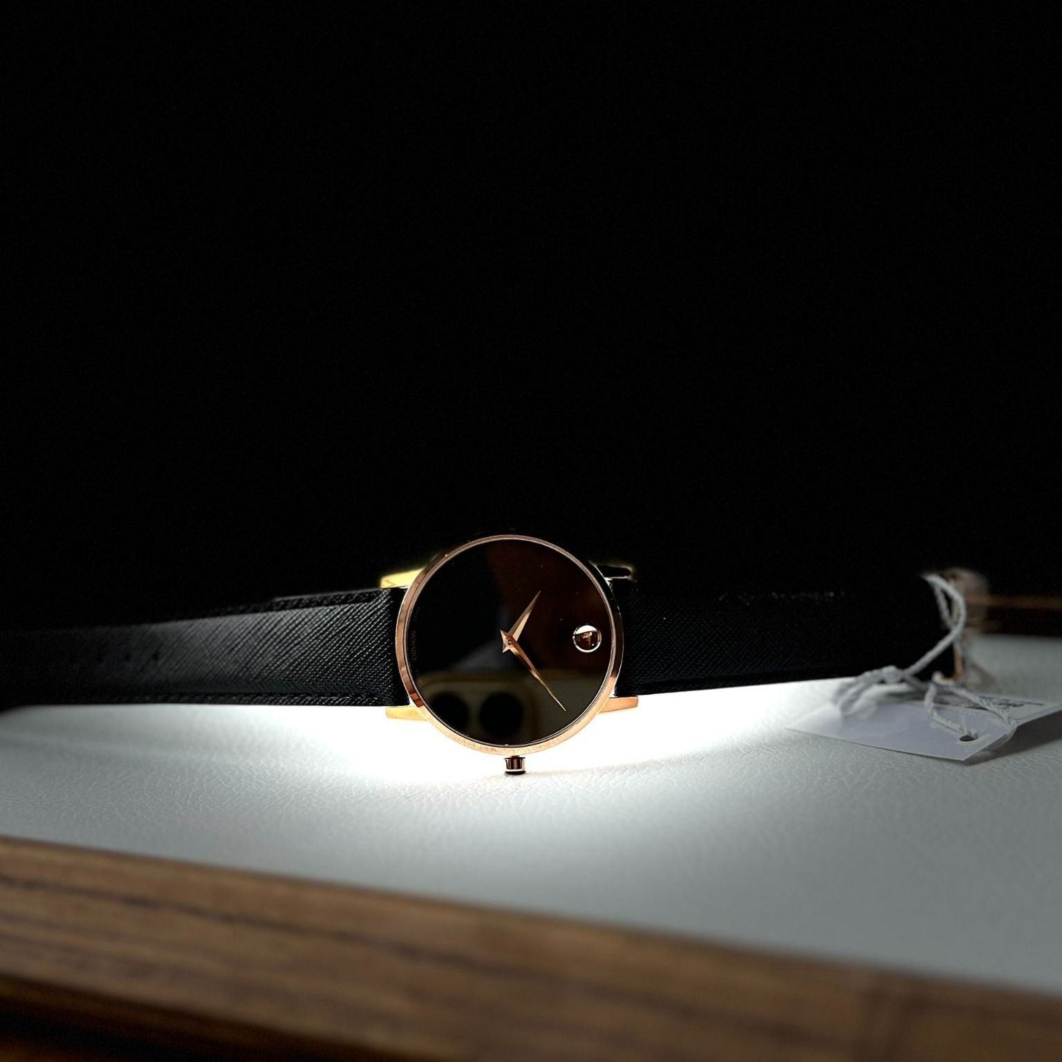 Shop Authentic Movado Museum Classic Black Dial Black Leather Strap Watch for Men - 0607196 - Luxxuri