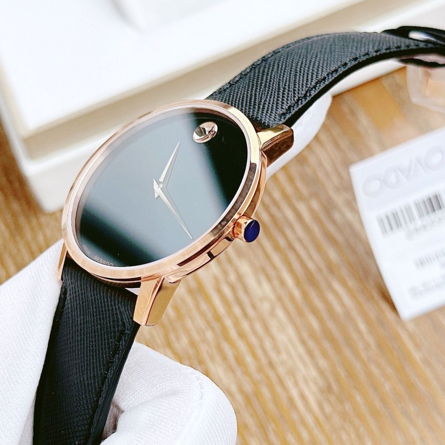 Shop Authentic Movado Museum Classic Black Dial Black Leather Strap Watch for Men - 0607196 - Luxxuri