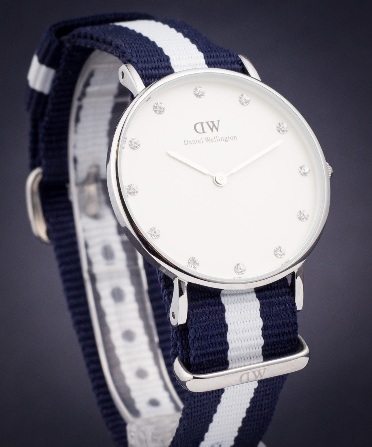 Shop Authentic Daniel Wellington Classy Glasgow White Dial Two Tone Nylon Strap Watch For Women - DW00100082 - Luxxuri