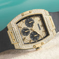 Shop Authentic Guess Phoenix Multifunction Crystals Gold Dial Black Silicone Strap Watch For Men - GW0048G2 - Luxxuri