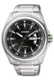  Shop Authentic Citizen Eco Drive Urban Black Dial Silver Stainless Steel Watch For Men - AW0020-59EB - Luxxuri