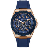 Shop Authentic Guess Legacy Chronograph Blue Dial Blue Rubber Strap Watch For Men - W1049G9 - Luxxuri