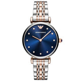  Shop Authentic Emporio Armani Gianni T Bar Crystal Blue Dial Two Tone Steel Strap Watch For Women - AR11092 - Luxxuri