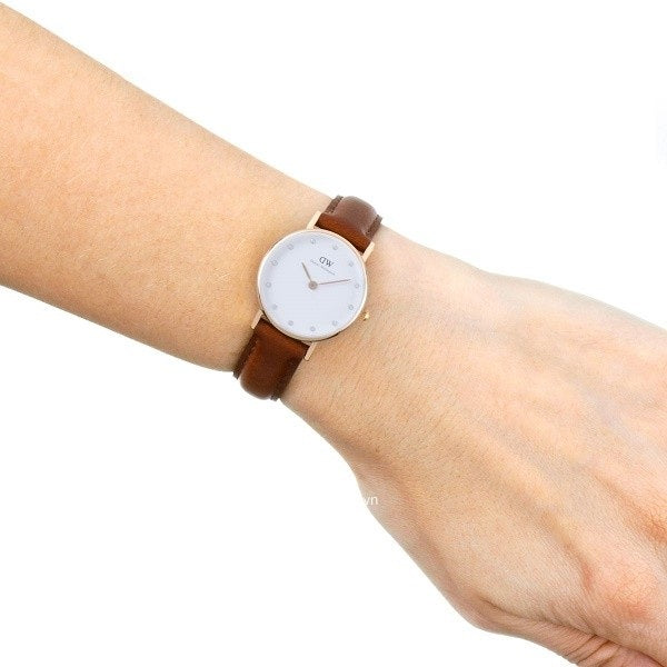  Shop Authentic Daniel Wellington Classy St Mawes White Dial Brown Leather Strap Watch For Women - DW00100059 - Luxxuri