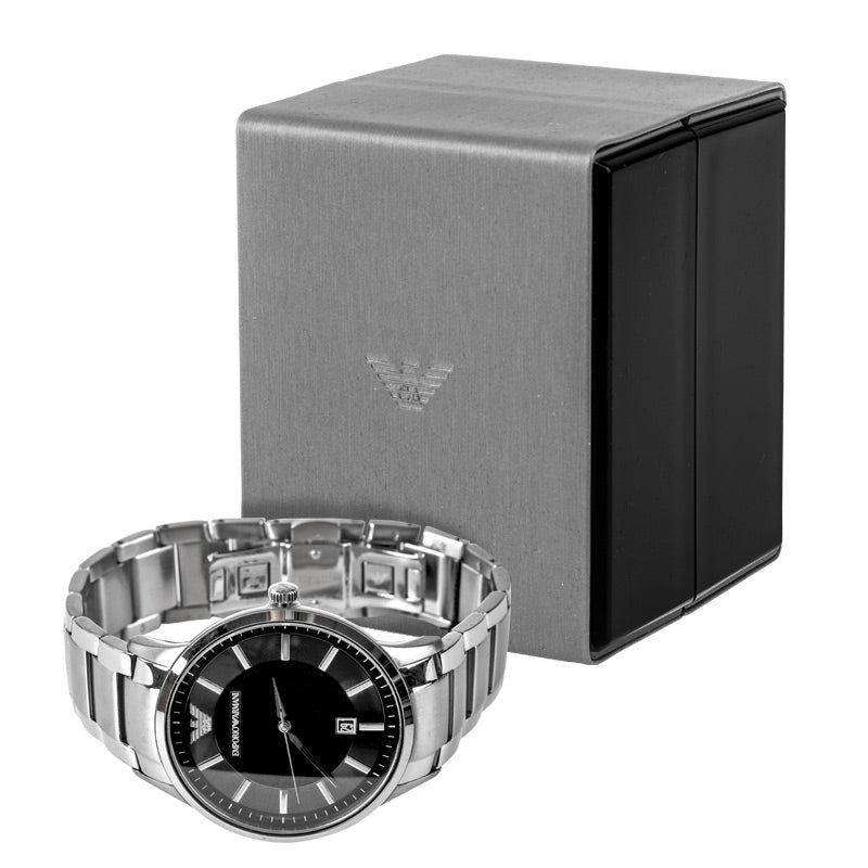  Shop Authentic Emporio Armani Renato Quartz Black Dial Silver Steel Strap Watch For Men - AR11181 - Luxxuri