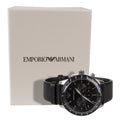  Shop Authentic Emporio Armani Mario Chronograph Black Dial Black Leather Strap Watch For Men - AR11243 - Luxxuri