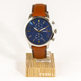  Shop Authentic Fossil Townsman Chronograph Blue Dial Brown Leather Strap Watch for Men - FS5279 - Luxxuri