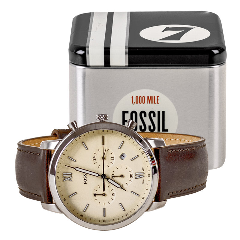  Shop Authentic Fossil Neutra Chronograph White Dial Brown Leather Strap Watch for Men - FS5380 - Luxxuri