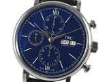  Shop Authentic IWC Portofino Chronograph Blue Dial Black Leather Strap Watch for Men - IW391023 - Luxxuri