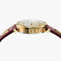  Shop Authentic Versace V-Twist Silver Dial Red Leather Strap Watch for for Women - VELS00519 - Luxxuri