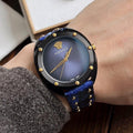  Shop Authentic Versace Shadov Quartz Black Dial Blue Leather Strap Watch for Men - VEBM00418 - Luxxuri