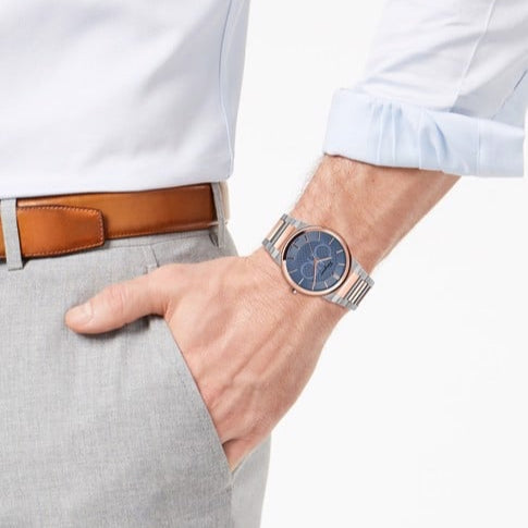  Shop Authentic Salvatore Ferragamo Sapphire Blue Dial Two Tone Steel Strap Watch for Men - SFHP007-20 - Luxxuri