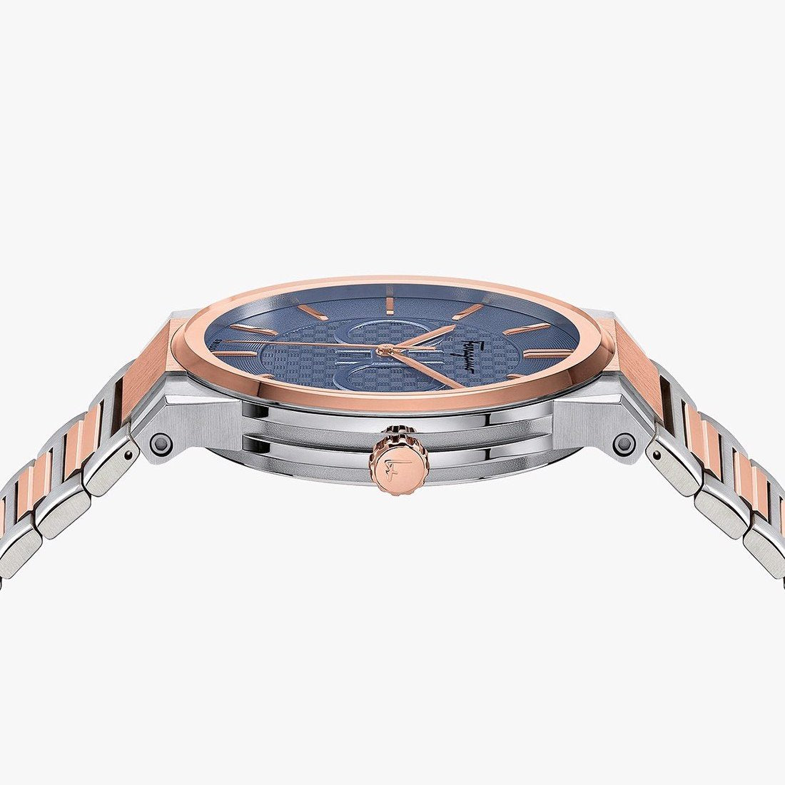  Shop Authentic Salvatore Ferragamo Sapphire Blue Dial Two Tone Steel Strap Watch for Men - SFHP007-20 - Luxxuri