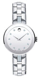  Shop Authentic Movado Sapphire Diamonds Silver Dial Silver Steel Strap Watch For Women - 606814 - Luxxuri
