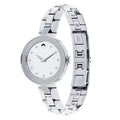 Movado Sapphire Diamonds Silver Dial Silver Steel Strap Watch For Women - 606814