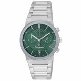  Shop Authentic Salvatore Ferragamo Sapphire Chrono Green Dial Silver Steel Strap Watch for Men - SFME00421 - Luxxuri