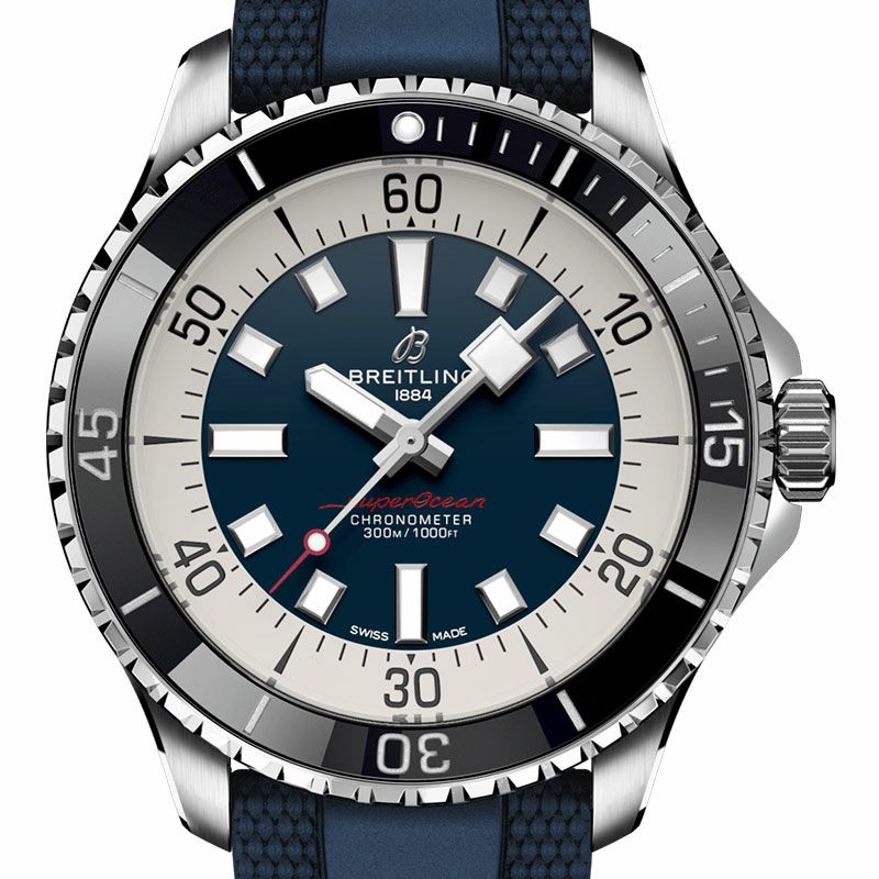  Shop Authentic Breitling Superocean Automatic 44 Blue Dial Blue Rubber Strap Watch for Men - A17376211C1S1 - Luxxuri
