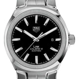  Shop Authentic Tag Heuer Link Quartz Black Dial Silver Steel Strap Watch for Women - WBC2110.BA0603 - Luxxuri