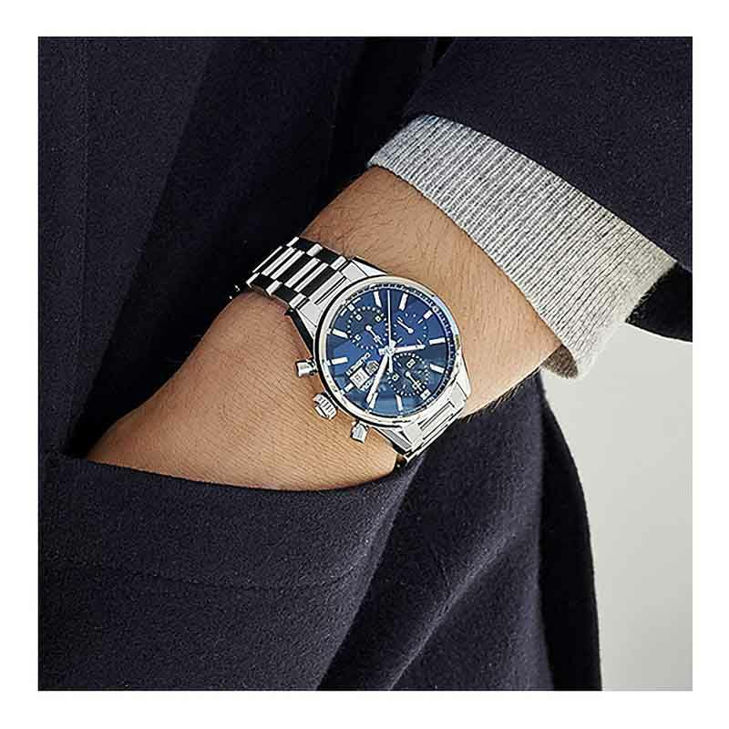  Shop Authentic Tag Heuer Carrera Chronograph 41mm Blue Dial Silver Steel Strap Watch for Men - CBK2112.BA0715 - Luxxuri
