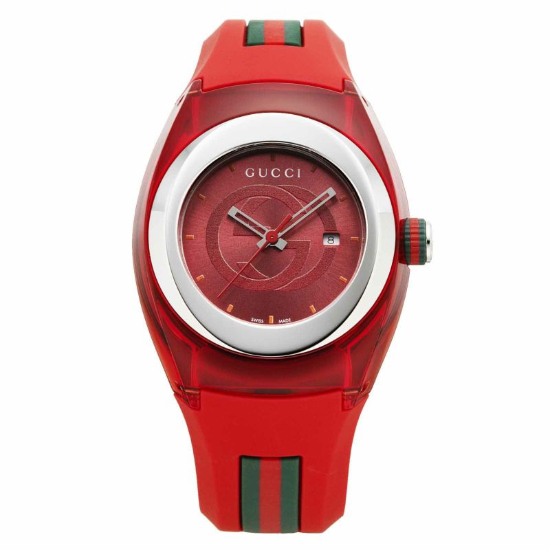  Shop Authentic Gucci Sync Quartz Red Dial Red Rubber Strap Watch For Women - YA137303 - Luxxuri