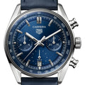  Shop Authentic Tag Heuer Carrera Chronograph Blue Dial Blue Leather Strap Watch for Men - CBS2212.FC6535 - Luxxuri