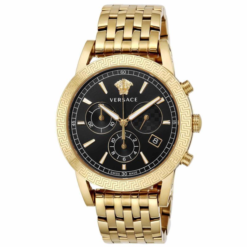  Shop Authentic Versace Sport Tech Chronograph Black Dial Gold Steel Strap Watch for Men - VELT00419 - Luxxuri
