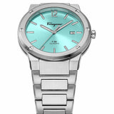  Shop Authentic Salvatore Ferragamo F-80 Classic Tiffany Blue Dial Silver Steel Strap Watch for Men - SFDT02323 - Luxxuri