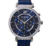  Shop Authentic Swarovski Passage Chrono Crystal Blue Dial Blue Leather Strap Watch for Women - 5580342 - Luxxuri