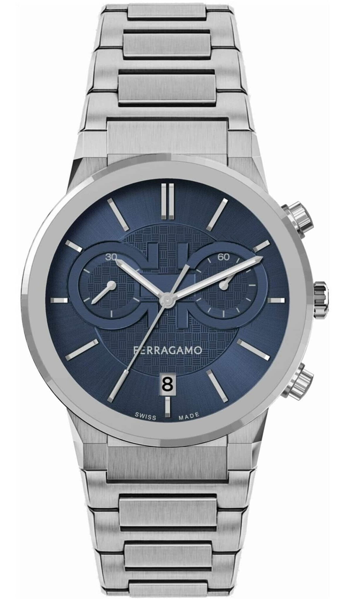  Shop Authentic Salvatore Ferragamo Sapphire Chrono Blue Dial Silver Steel Strap Watch for Men - SFME01123 - Luxxuri