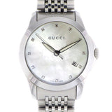  Shop Authentic Gucci G Timeless Diamonds Mother of Pearl Dial Silver Steel Strap Watch For Women - YA126504 - Luxxuri
