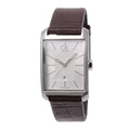  Shop Authentic Calvin Klein Window Silver Dial Brown Leather Strap Watch for Women - K2M23126 - Luxxuri