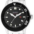  Shop Authentic Gucci G Timeless Black Dial Silver Steel Strap Watch For Men - YA126249 - Luxxuri
