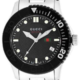  Shop Authentic Gucci G Timeless Black Dial Silver Steel Strap Watch For Men - YA126249 - Luxxuri