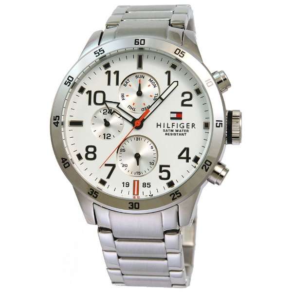  Shop Authentic Tommy Hilfiger Trent Multifunction White Dial Silver Steel Strap Watch for Men - 1791140 - Luxxuri