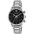  Shop Authentic Emporio Armani Chronograph Black Dial Silver Steel Strap Watch For Men - AR1853 - Luxxuri