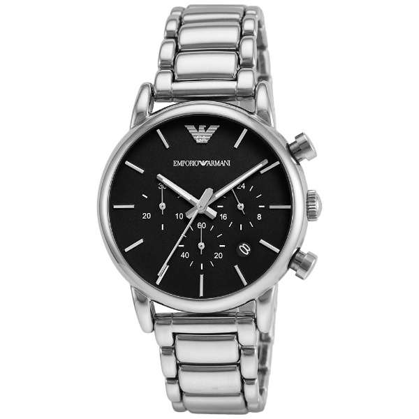  Shop Authentic Emporio Armani Chronograph Black Dial Silver Steel Strap Watch For Men - AR1853 - Luxxuri