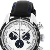  Shop Authentic Versace V-Ray Quartz Silver Dial Black Leather Strap Watch for Men - VDB010014 - Luxxuri