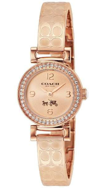 Coach Madison Crystals Rose Gold Dial Rose Gold Steel Strap Watch For Women - 14502203