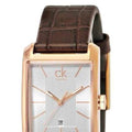  Shop Authentic Calvin Klein Window White Dial Brown Leather Strap Watch for Women - K2M23620 - Luxxuri
