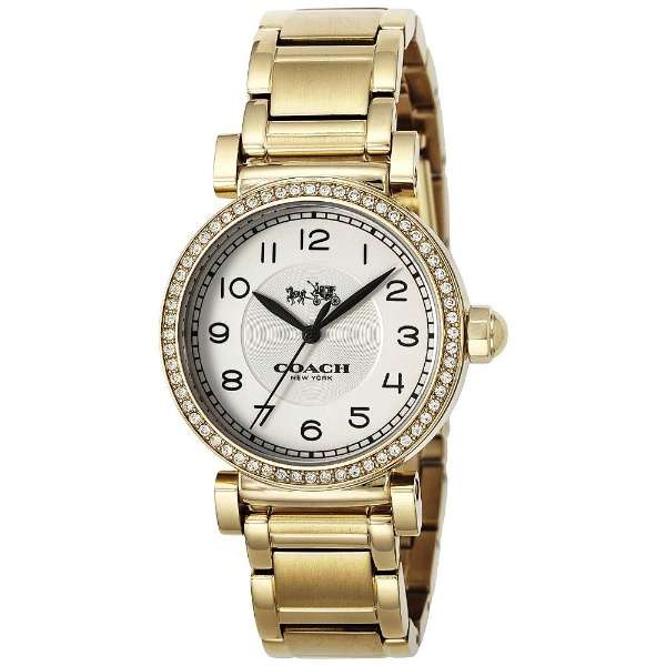 Coach Madison White Dial Gold Steel Strap Watch for Women - 14502397