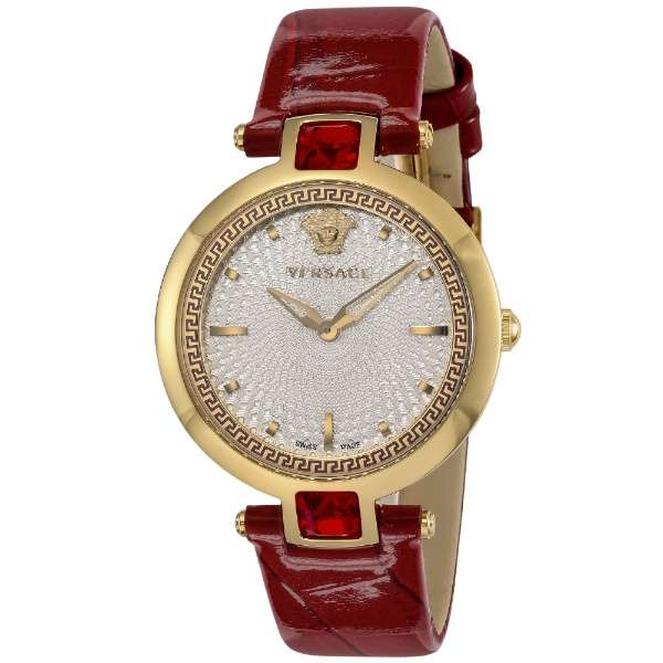  Shop Authentic Versace Crystal Gleam White Dial Red Leather Strap Watch For Women - VAN040016 - Luxxuri