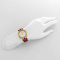  Shop Authentic Versace Crystal Gleam White Dial Red Leather Strap Watch For Women - VAN040016 - Luxxuri