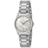  Shop Authentic Gucci G Timeless Diamonds Mother of Pearl Dial Silver Steel Strap Watch For Women - YA126542 - Luxxuri