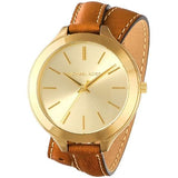  Shop Authentic Michael Kors Runway Gold Dial Brown Leather Strap Watch For Women - MK2256 - Luxxuri