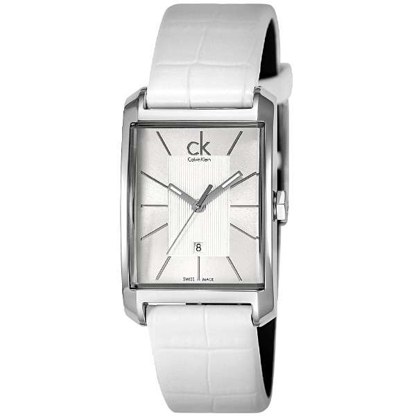  Shop Authentic Calvin Klein Window White Dial White Leather Strap Watch for Women - K2M23120 - Luxxuri