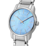  Shop Authentic Calvin Klein City Mother of Pearl Blue Dial Silver Steel Strap Watch for Women - K2G2314X - Luxxuri