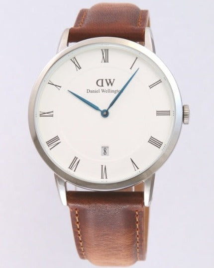  Shop Authentic Daniel Wellington Dapper Durham White Dial Brown Leather Strap Watch For Men - DW00100116 - Luxxuri