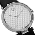  Shop Authentic Calvin Klein Sight Silver Dial Black Leather Strap Watch for Men - K1S21120 - Luxxuri