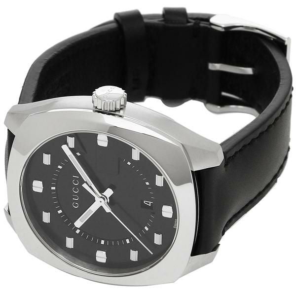  Shop Authentic Gucci GG2570 Quartz Black Dial Black Leather Strap Watch For Men - YA142307 - Luxxuri
