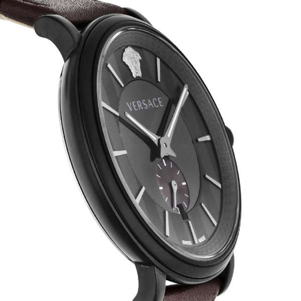  Shop Authentic Versace V-Circle Manifesto Black Dial Maroon Leather Strap Watch for Men - VBQ040017 - Luxxuri